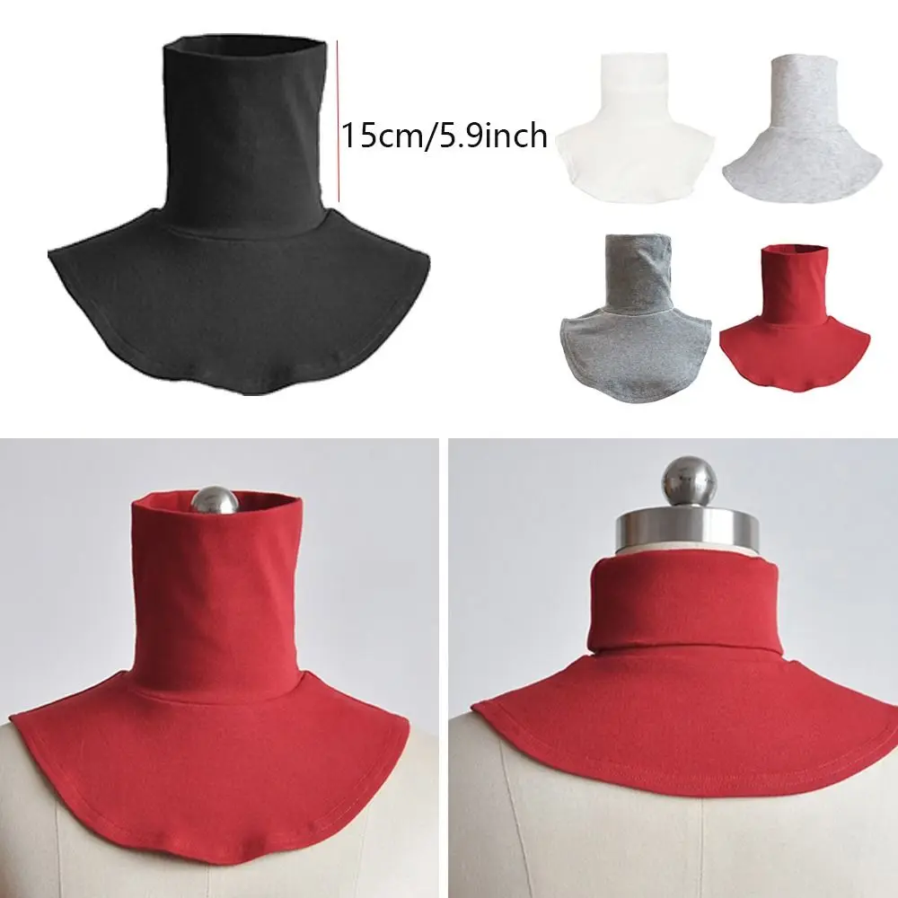 Multicolor CottonTurtleneck Fake Collar Islamic Hijab Extensions Collars Solid Color Neck Cover Half Top False Shirt Collar