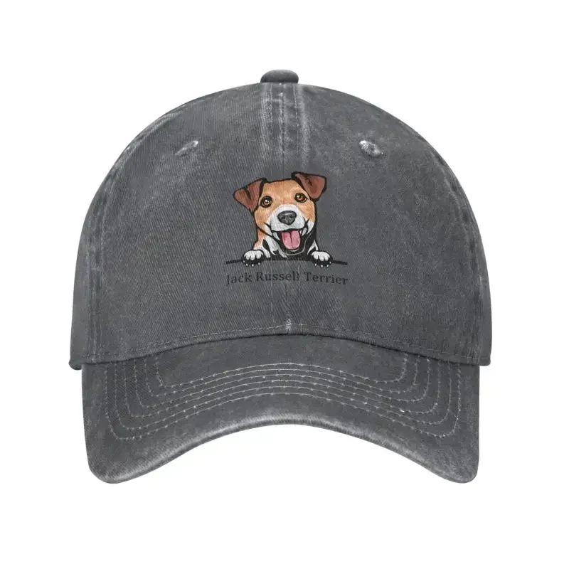 Classic Unisex Peeking Dog Jack Russell Terrier Baseball Cap Adult Pet Animal Adjustable Dad Hat for Men Women Hip Hop