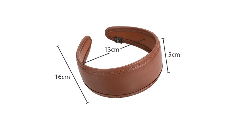 Retro Leather Headband for Women 2025 French Style Wide Hair Hoop Hairbands Female Headwear Hair Band Hair Accessories Headdress