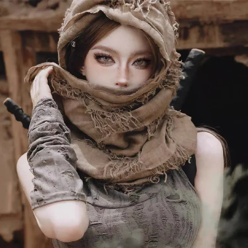NEW Retro Apocalyptic Scarf Cape – Photo Studio Prop Fantasy Dune Costume Unisex Steampunk Outdoor Fashion