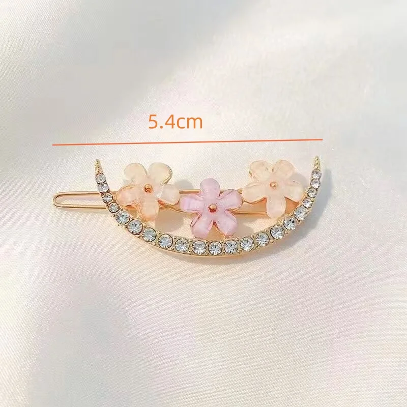 4pcs/set Fashion Exqusite Crystal Flower Heart Hair Clips Hairpins For Women Girls Party Ponytail Side Headwear Hair Accessories