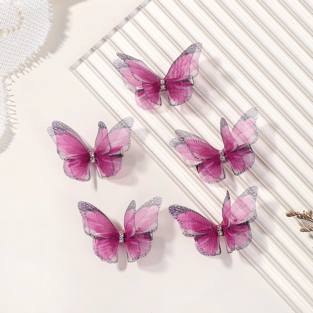 5pcs Boutique Butterfly HairclipsThat Do Not Hurt Hair Handmade Hairgripes Womens Y2k Headdress Fashion Hair Accessories