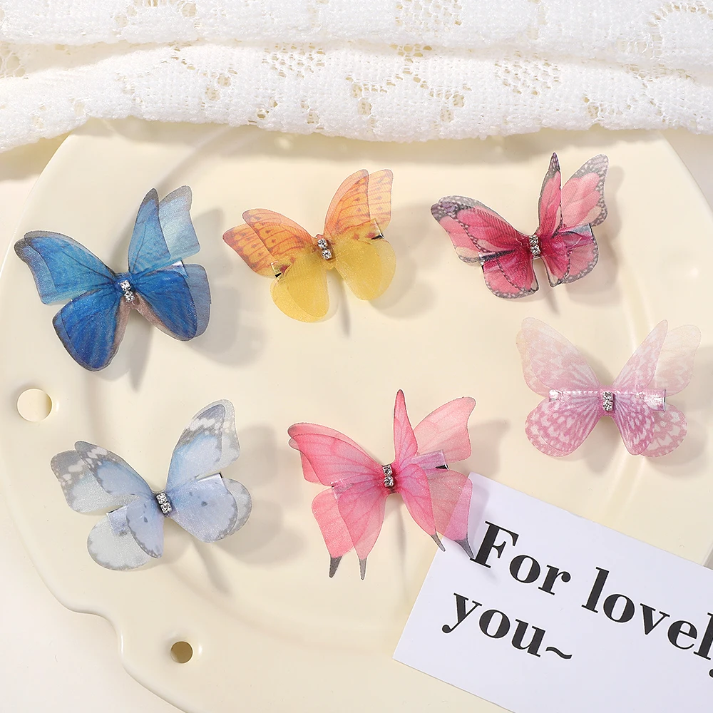 5pcs Boutique Butterfly HairclipsThat Do Not Hurt Hair Handmade Hairgripes Womens Y2k Headdress Fashion Hair Accessories