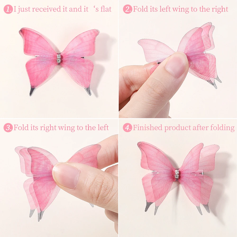 5pcs Boutique Butterfly HairclipsThat Do Not Hurt Hair Handmade Hairgripes Womens Y2k Headdress Fashion Hair Accessories