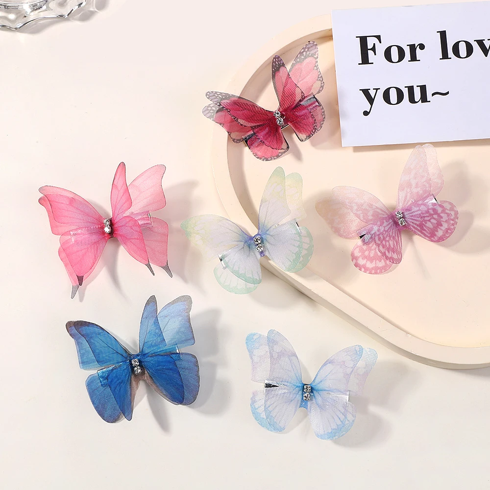 5pcs Boutique Butterfly HairclipsThat Do Not Hurt Hair Handmade Hairgripes Womens Y2k Headdress Fashion Hair Accessories