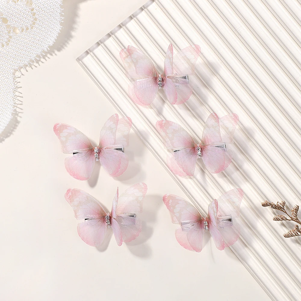 5pcs Boutique Butterfly HairclipsThat Do Not Hurt Hair Handmade Hairgripes Womens Y2k Headdress Fashion Hair Accessories