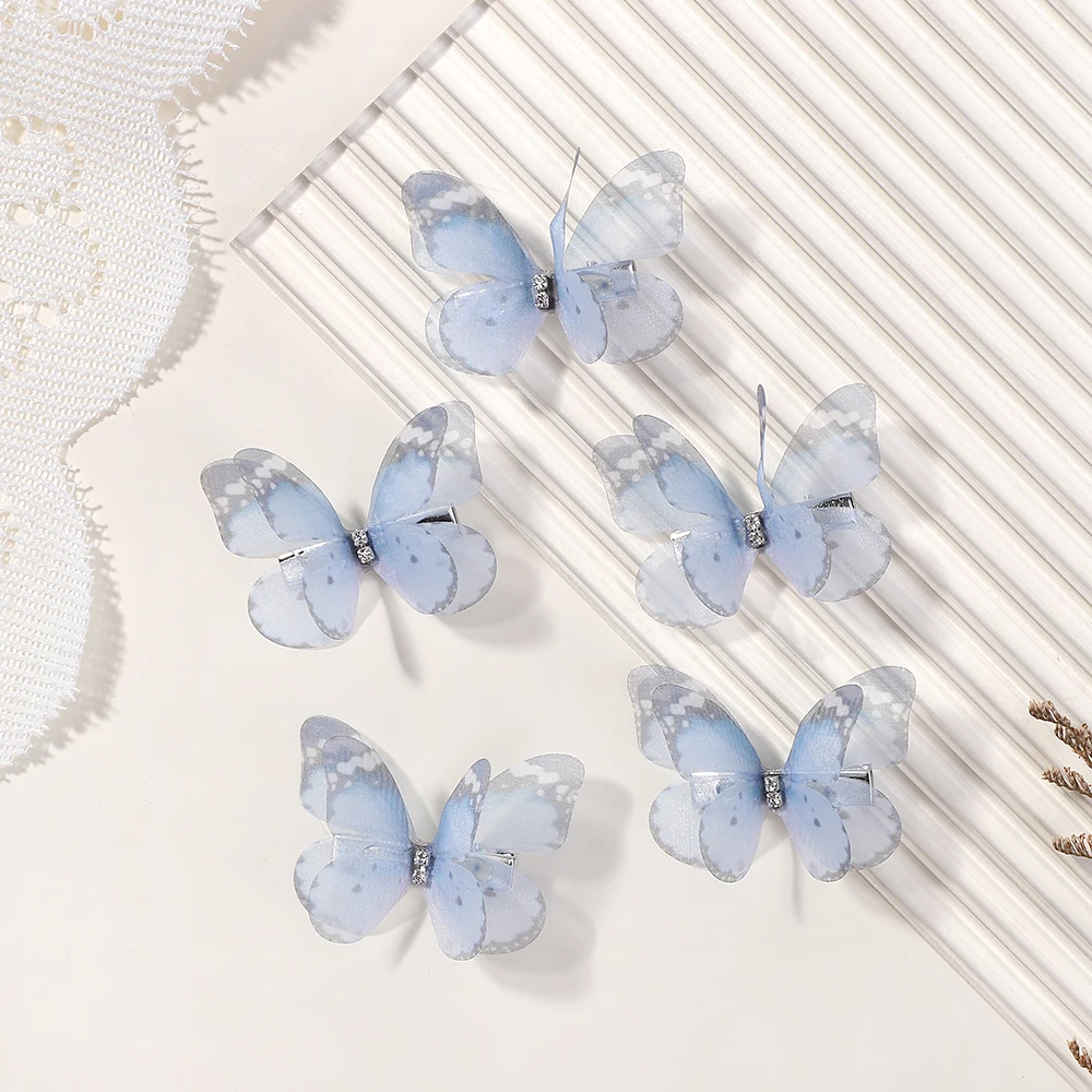 5pcs Boutique Butterfly HairclipsThat Do Not Hurt Hair Handmade Hairgripes Womens Y2k Headdress Fashion Hair Accessories