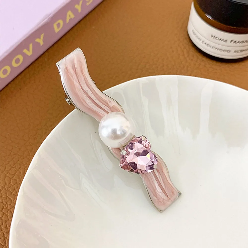 5Pcs/Set Trendy Sweet Galaxy Pink Hair Clips Cool Shiny Heart Shape Hairpins Star Pentagram Rhinestone Barrettes Women Girls