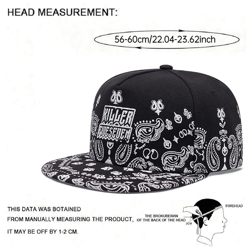 2025 New West Coast Cashew Flower Street Hip Hop Hat Outdoor Cycling Skateboard Hat Sunshade Hat Neutral Flat Edge Baseball Hat