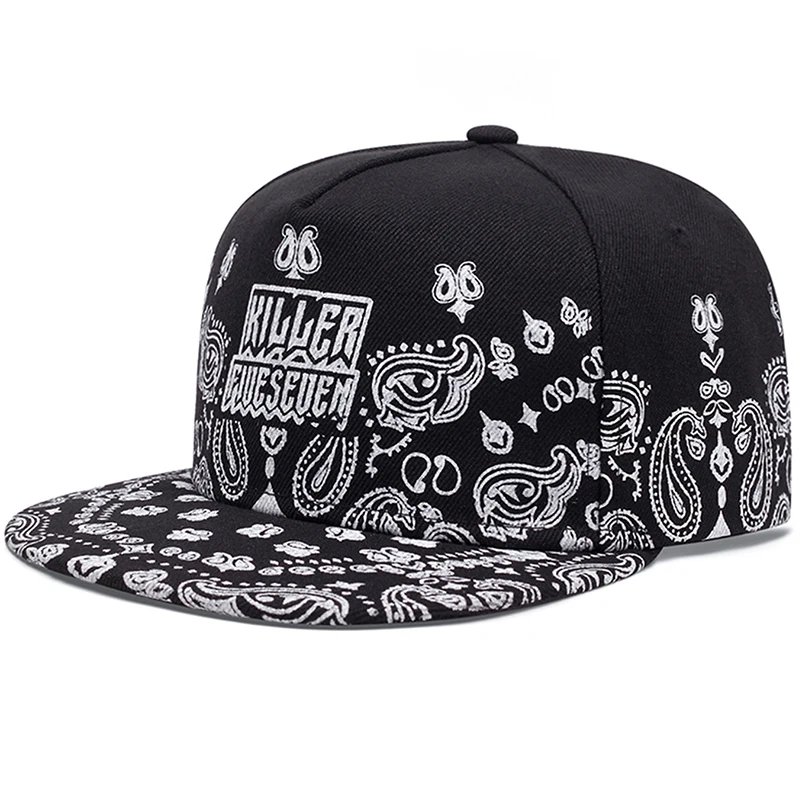 2025 New West Coast Cashew Flower Street Hip Hop Hat Outdoor Cycling Skateboard Hat Sunshade Hat Neutral Flat Edge Baseball Hat