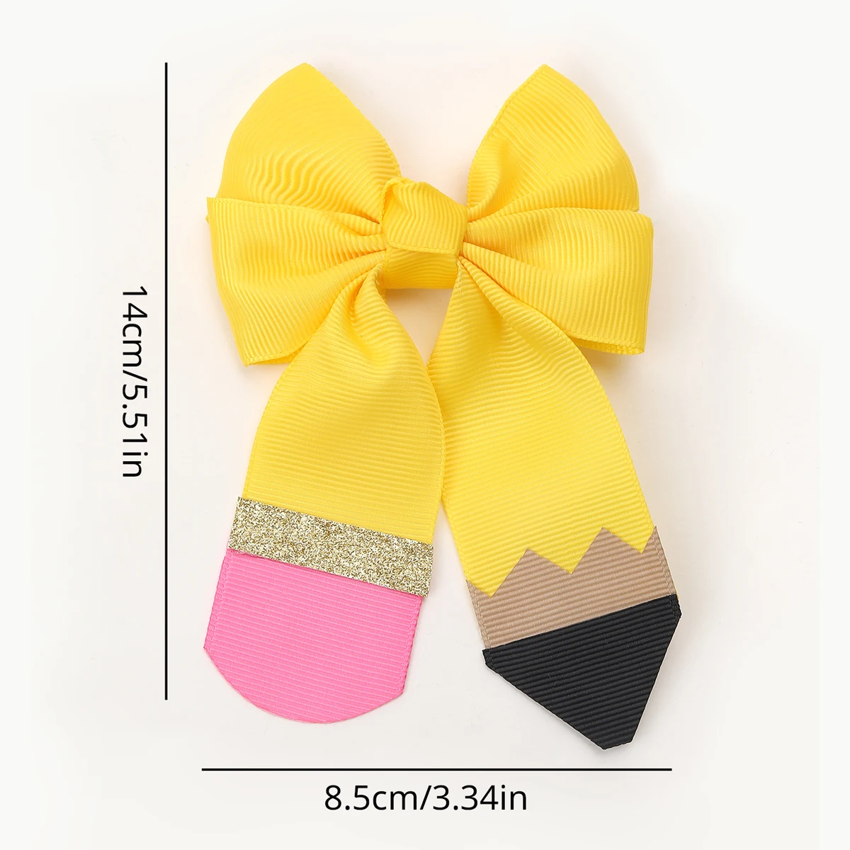 1/2Pcs Flower Pencil Bow Hair Clips Cute Sweet Back To School Ribbon Hairpins Hair Accessories For Girls Kids Daily Headwear