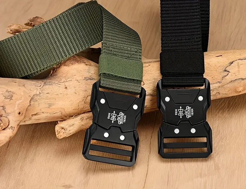 Men Belt Army Outdoor Hunting Tactical Outdoor Mountaineering Multifunctional Tactical Nylon Canvas Woven Trouser Belt