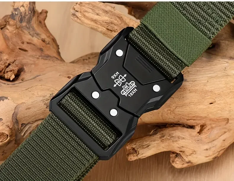 Men Belt Army Outdoor Hunting Tactical Outdoor Mountaineering Multifunctional Tactical Nylon Canvas Woven Trouser Belt