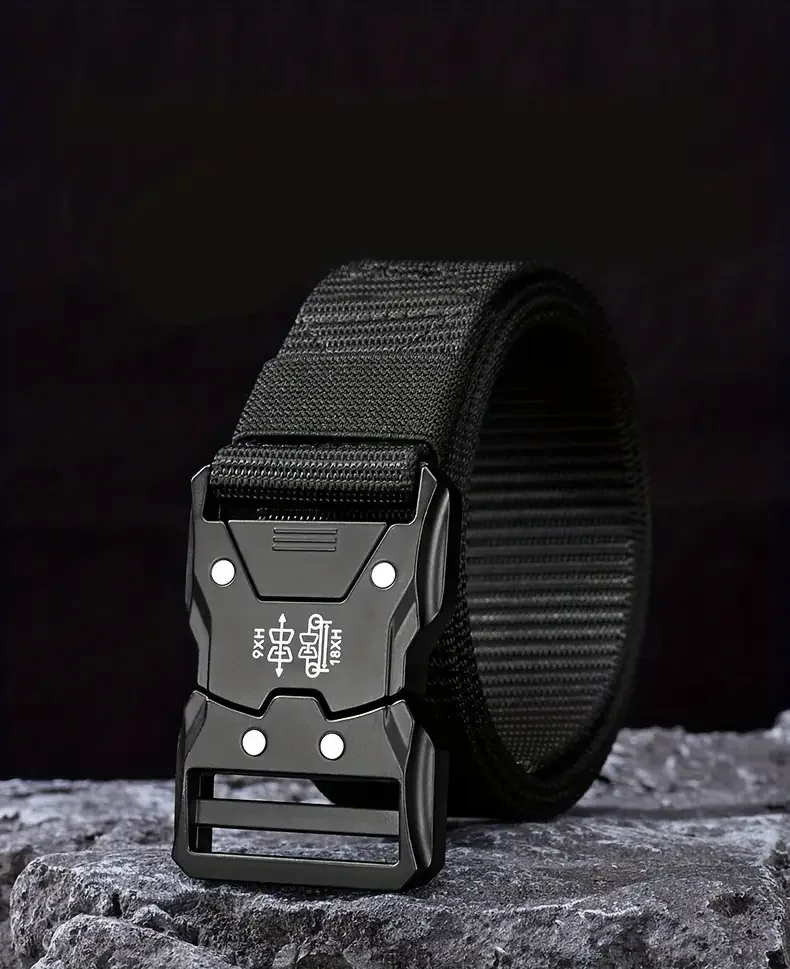 Men Belt Army Outdoor Hunting Tactical Outdoor Mountaineering Multifunctional Tactical Nylon Canvas Woven Trouser Belt