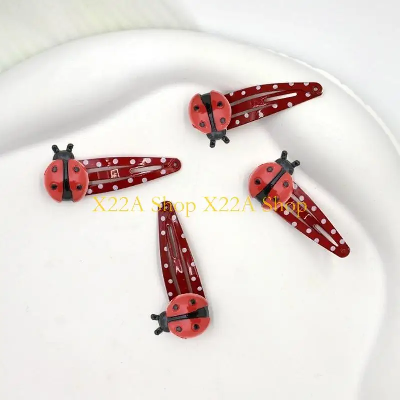Unique Funny Ladybugs Hairpin 4PCS for Female Bright Color Animal Hair Clip Barrettes Side Hair Clip Women Kids Girl Hair Clip