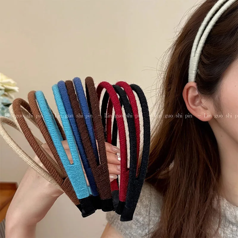 Korean Solid Wool Yarn Simple Hairband For Women Girls Sweet Hair Ornament Headband Hair Hoop Hair Band Fashion Hair Accessories