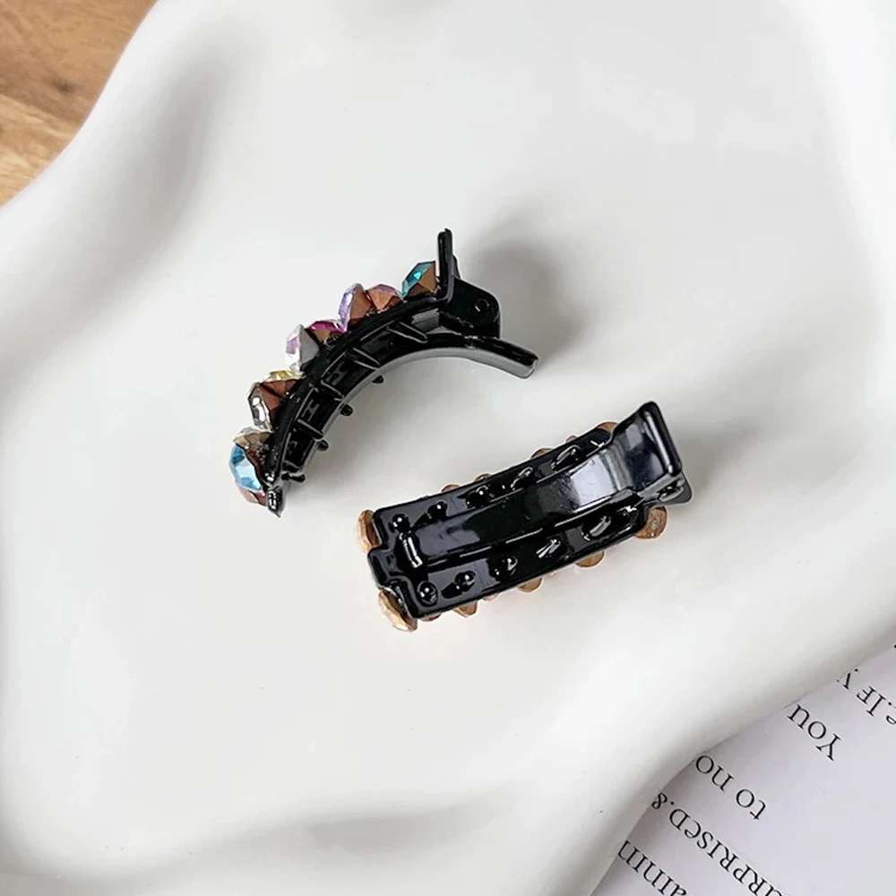 Exquisite Rhinestone Hair Clip Small Size Acetate Duckbill Hairpin For Women Girls Bangs Ponytail Holder Daily Headwear