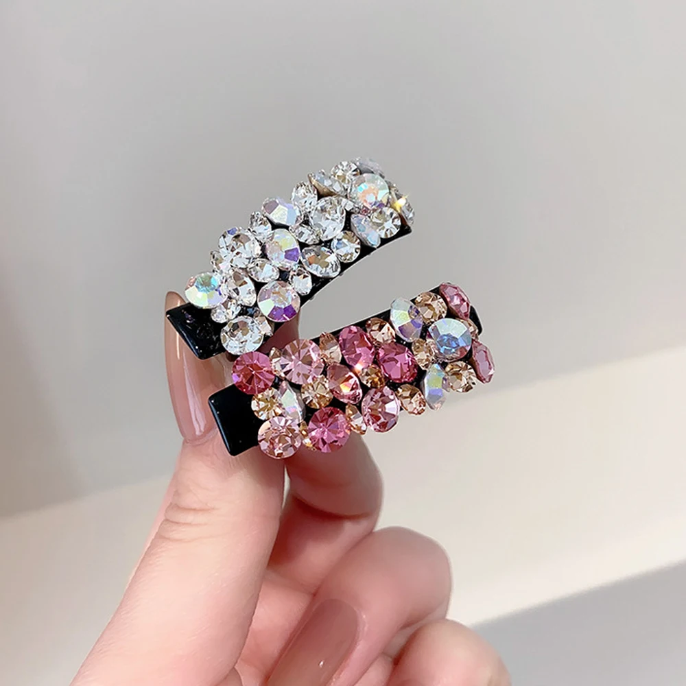 Exquisite Rhinestone Hair Clip Small Size Acetate Duckbill Hairpin For Women Girls Bangs Ponytail Holder Daily Headwear