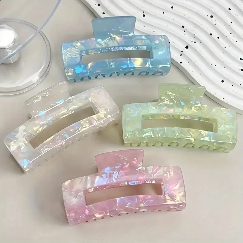 4pcs large simple and elegant mermaid hair clip, suitable for daily, festival, wedding, multi-color mix, elegant lady hair clip