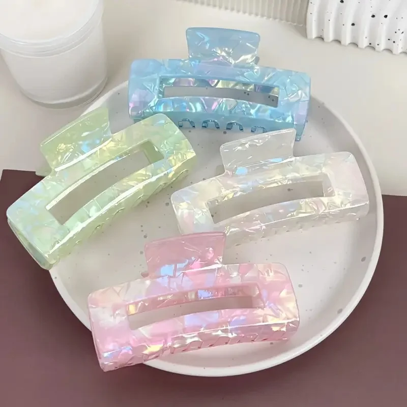 4pcs large simple and elegant mermaid hair clip, suitable for daily, festival, wedding, multi-color mix, elegant lady hair clip