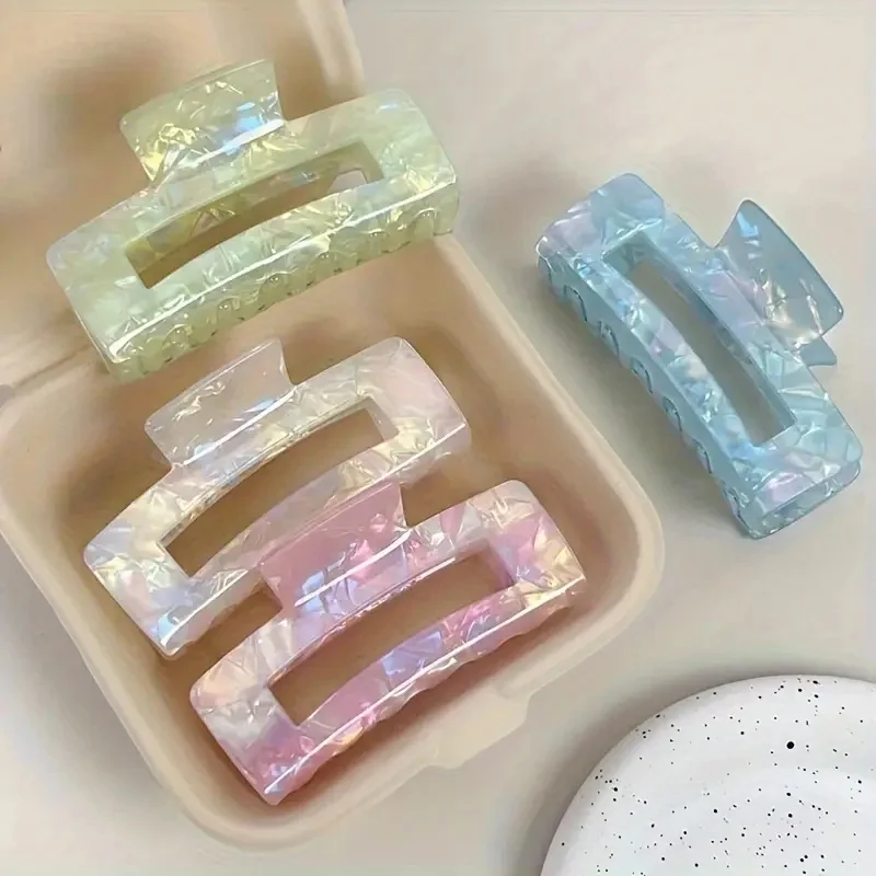 4pcs large simple and elegant mermaid hair clip, suitable for daily, festival, wedding, multi-color mix, elegant lady hair clip