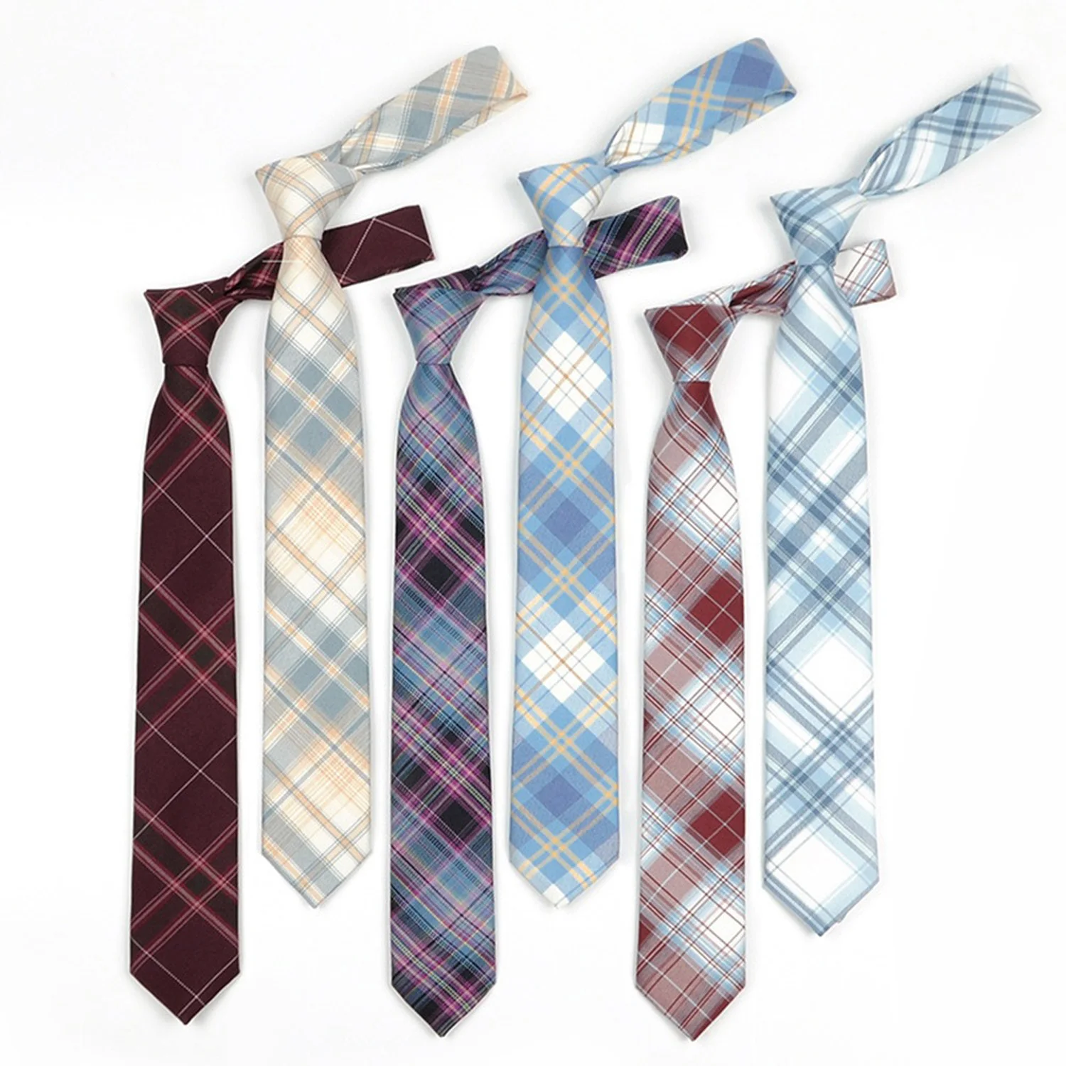 Y2K Cotton JK Necktie Simple Plaid Neckwear Striped Neck Tie Clothes Accessories Cravat Uniform Bow Tie Women Men