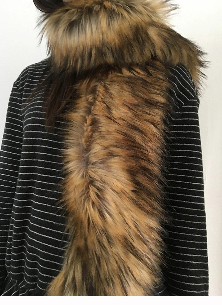 Y2K Women Faux Fox Fur Long Scarf Men Winter Warm Thickened Lengthened Scarf Neck Fur Collar Dress Cape Sexy Party Dress Shawls