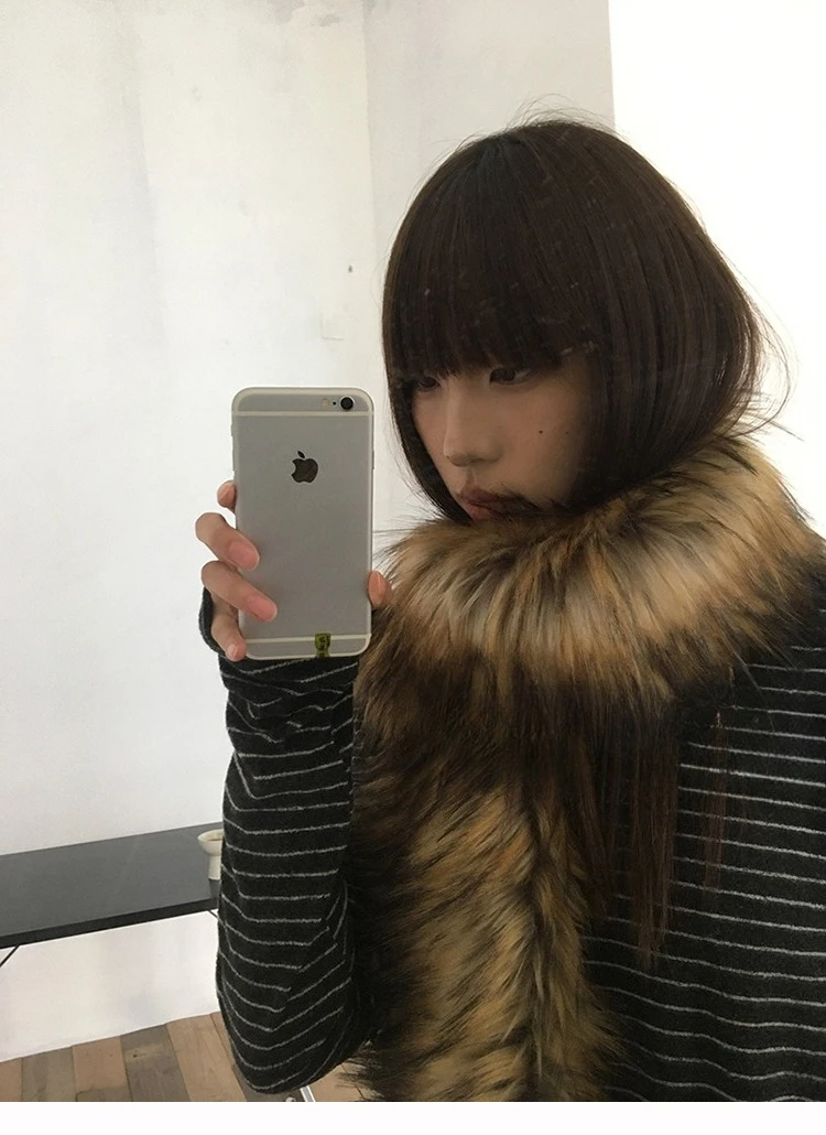 Y2K Women Faux Fox Fur Long Scarf Men Winter Warm Thickened Lengthened Scarf Neck Fur Collar Dress Cape Sexy Party Dress Shawls
