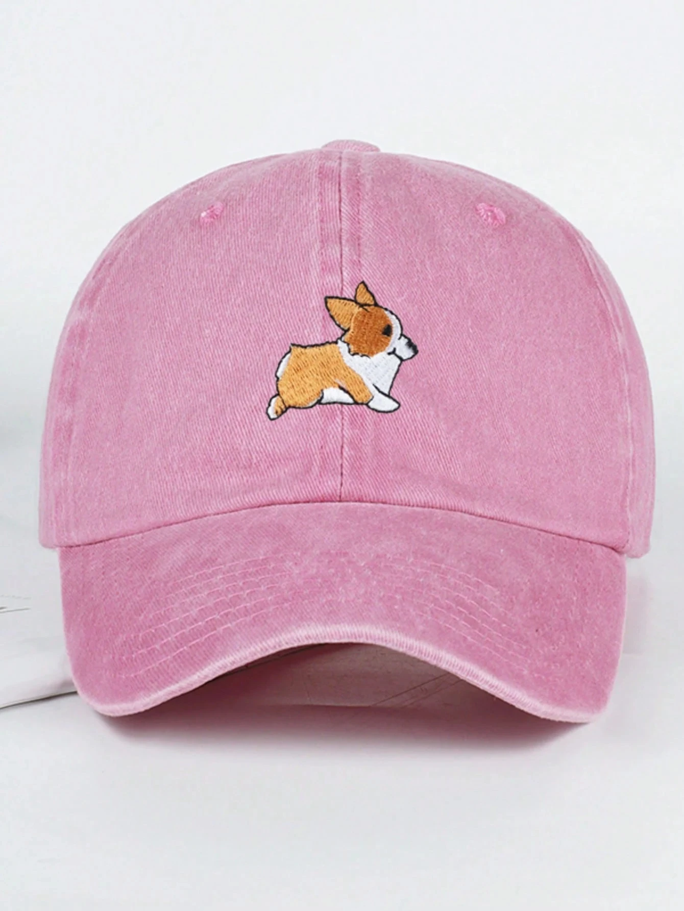 Cute corgi embroidered baseball cap for men and women outdoor travel hiking sunscreen hat leisure