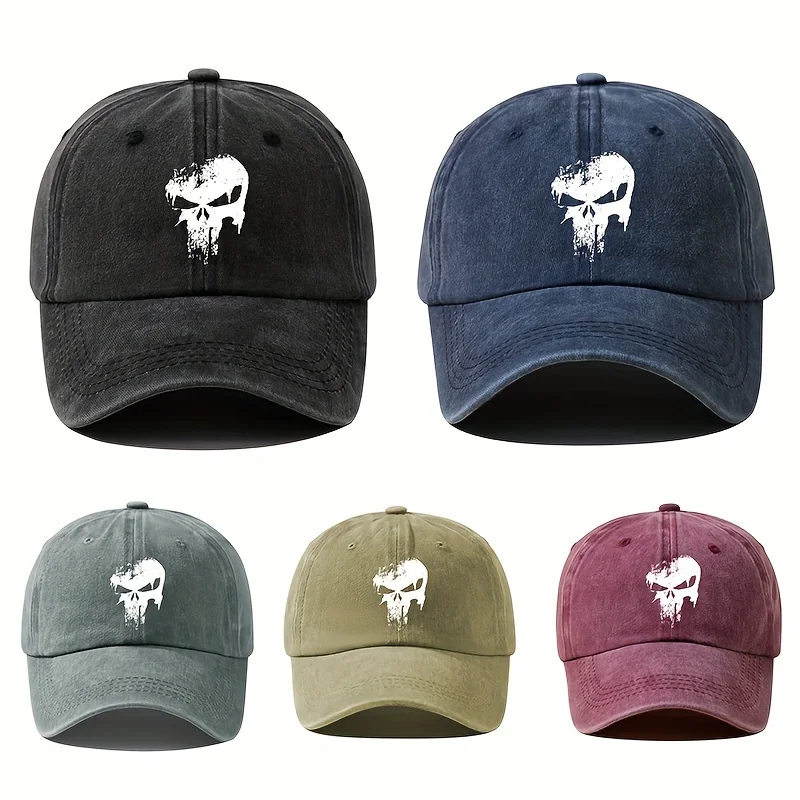 Printed Skull Baseball Hat Outdoor Sunshade Vacation Camping Travel Leisure Occasion Festival Party Hip Hop Hat