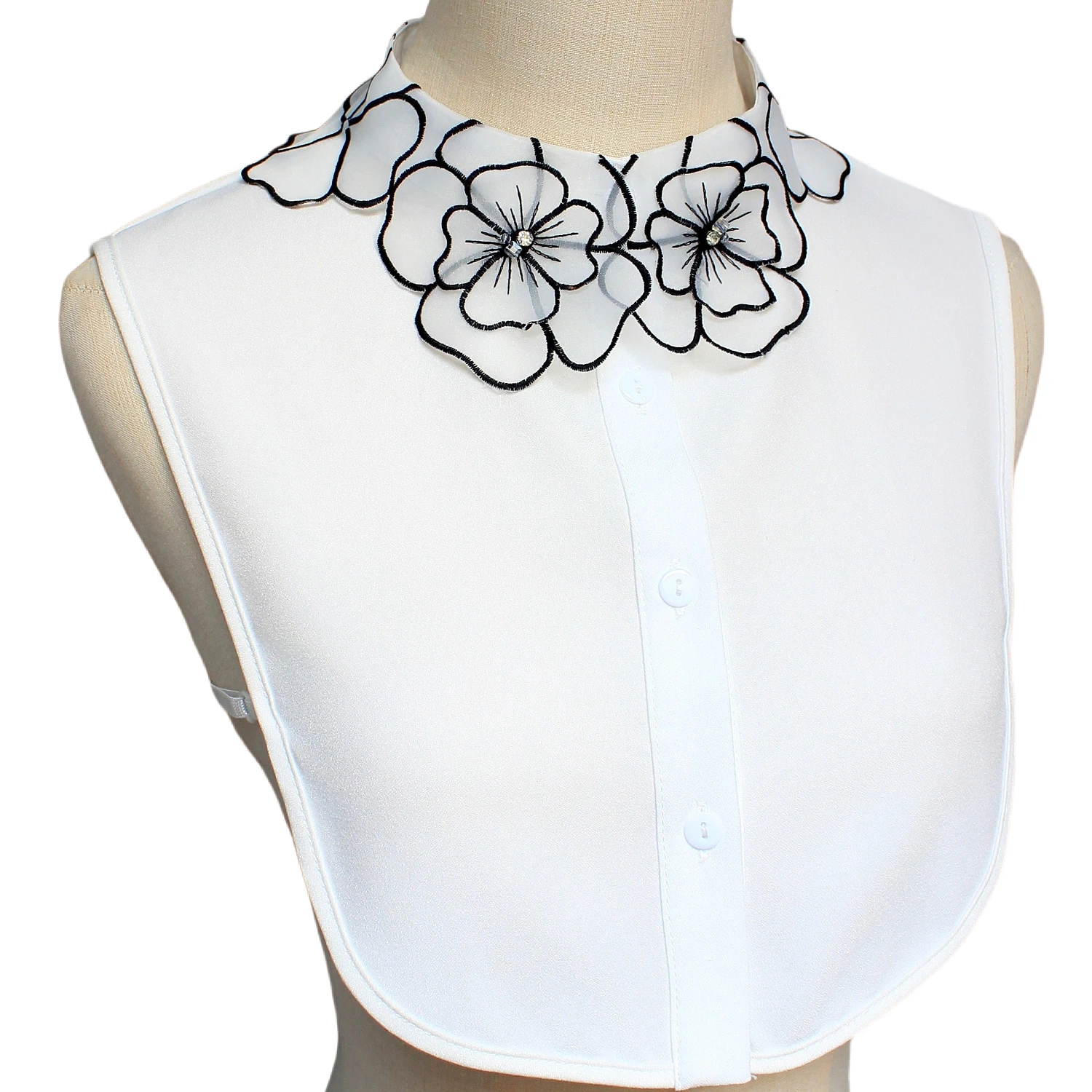 1 Piece of Abstract Embroidered Flower Fake Collar, an Embroidered Collar with an Elegant and Charming Style for Ladies, Eye-Cat