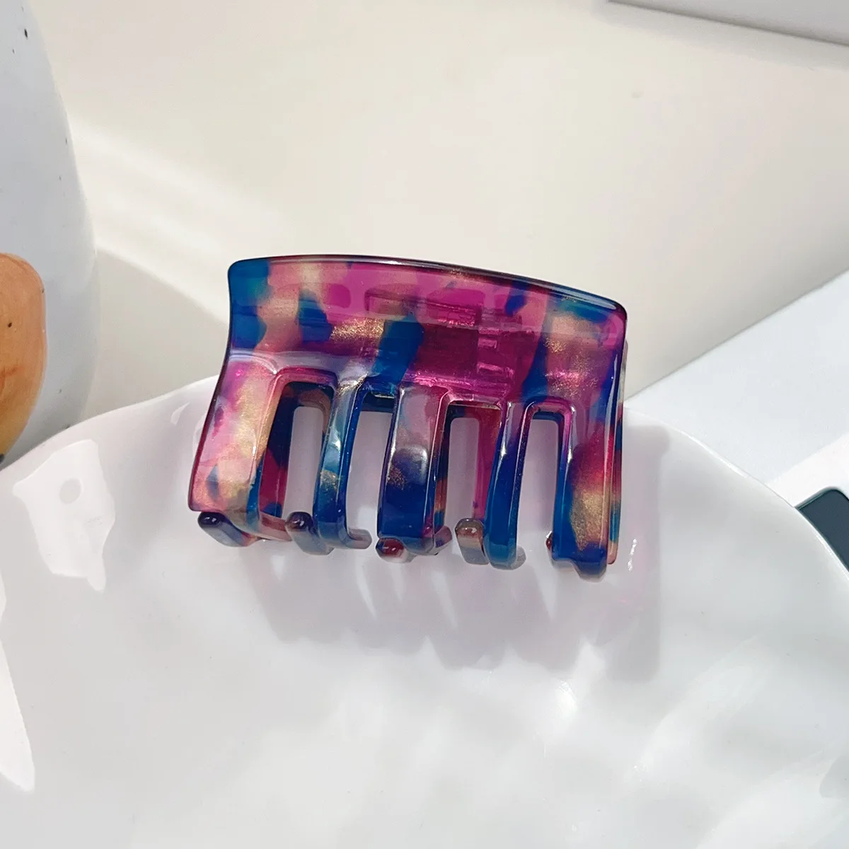 5CM Small Square Hair Claw 13 Colors Eco-friendly Acetate Claw Clips Retro Trendy Hair Clips for Women Girls Hair Accessories