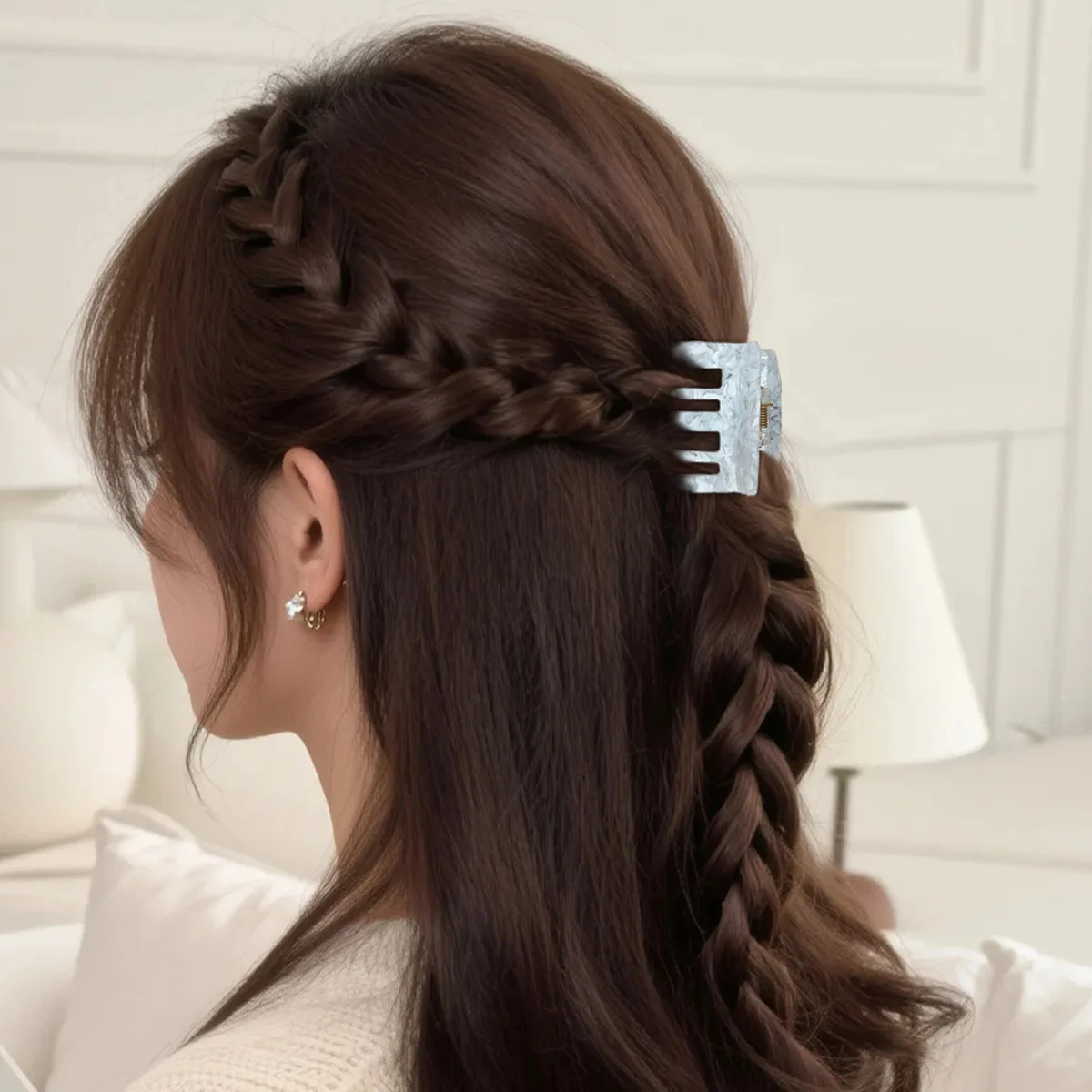 5CM Small Square Hair Claw 13 Colors Eco-friendly Acetate Claw Clips Retro Trendy Hair Clips for Women Girls Hair Accessories