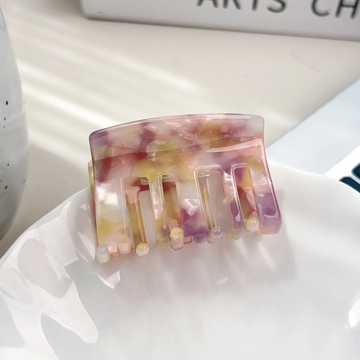 5CM Small Square Hair Claw 13 Colors Eco-friendly Acetate Claw Clips Retro Trendy Hair Clips for Women Girls Hair Accessories
