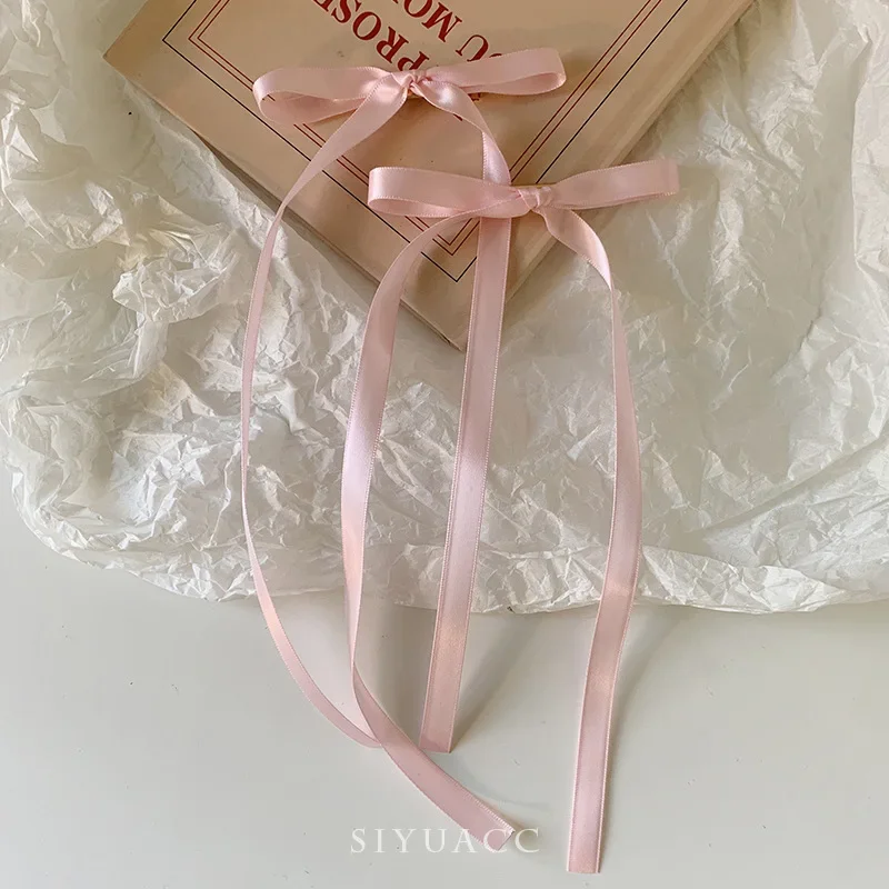 2 Pcs Fashion Simple Sweet Bow Ribbon Hair Clips For Women Girls Party Hair Accessories