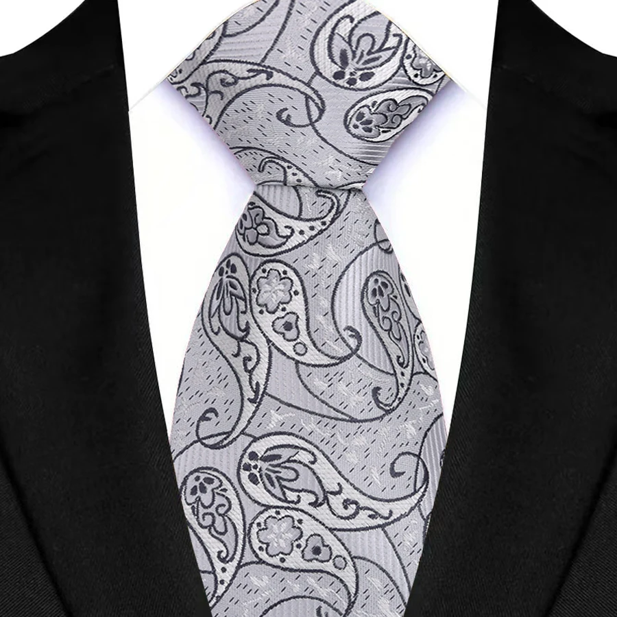 New Men's Classic Floral Tie 8cm Luxury Stripes Plaid Jacquard Necktie For Business Wedding Prom Daily Wear Accessory Gift