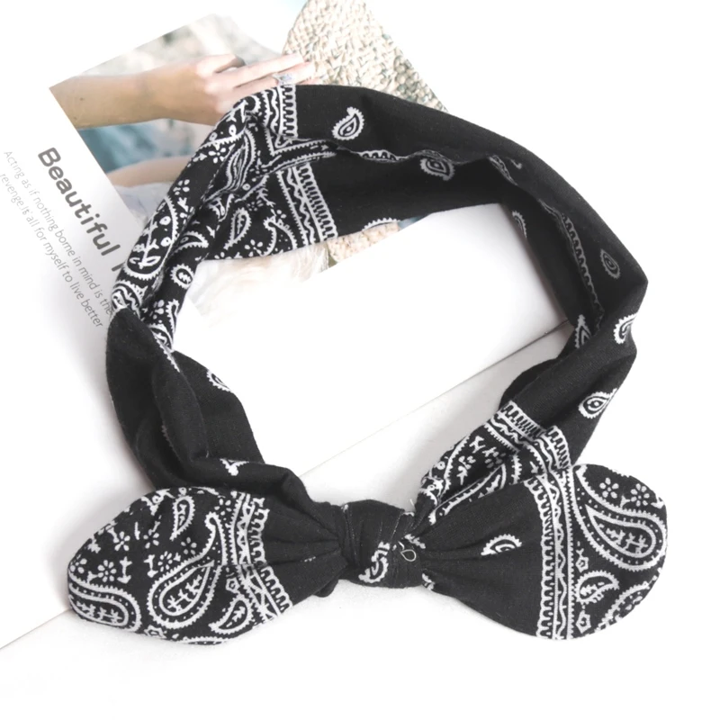 1pc Fashion Headband for Women Boho Print Vintage Cross Knot Elastic Hairbands Turban Bandanas Girls Hair Bands Hair Accessories