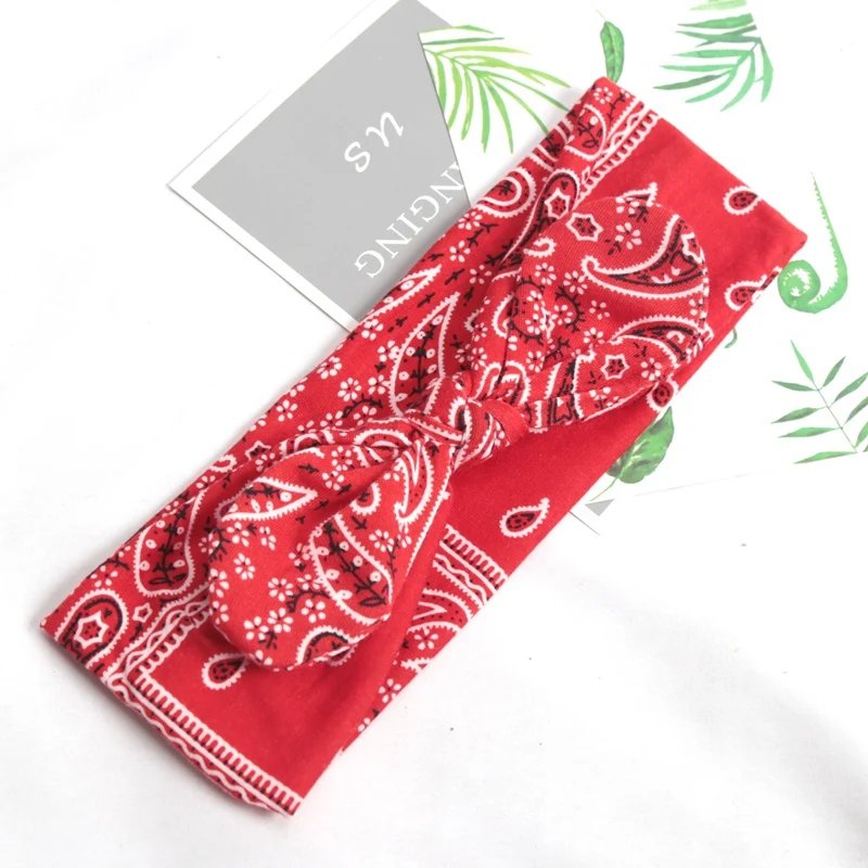 1pc Fashion Headband for Women Boho Print Vintage Cross Knot Elastic Hairbands Turban Bandanas Girls Hair Bands Hair Accessories