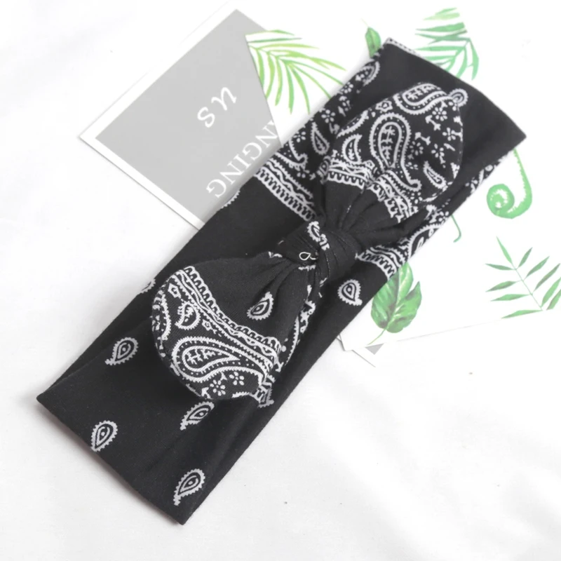 1pc Fashion Headband for Women Boho Print Vintage Cross Knot Elastic Hairbands Turban Bandanas Girls Hair Bands Hair Accessories