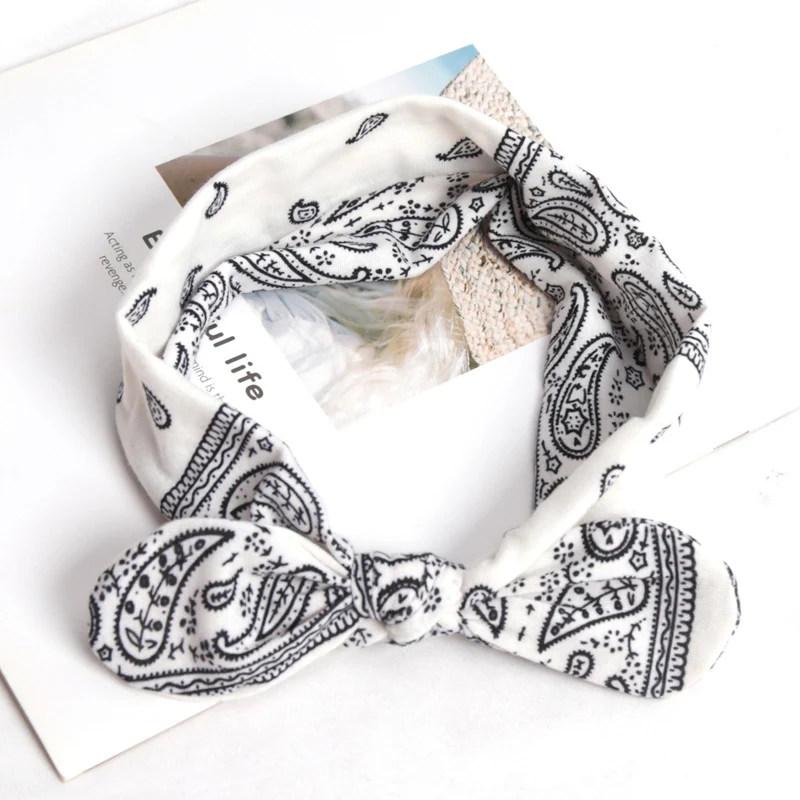 1pc Fashion Headband for Women Boho Print Vintage Cross Knot Elastic Hairbands Turban Bandanas Girls Hair Bands Hair Accessories