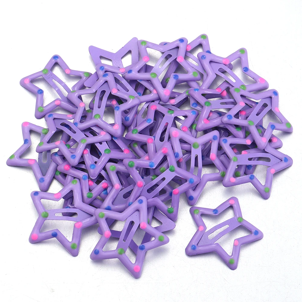 30pcs/lot Colorful Star Y2K BB Hair Clips Women Girls Cute Metal Snap Hairpin Side Barrettes For DIY Charm Headwear Accessories