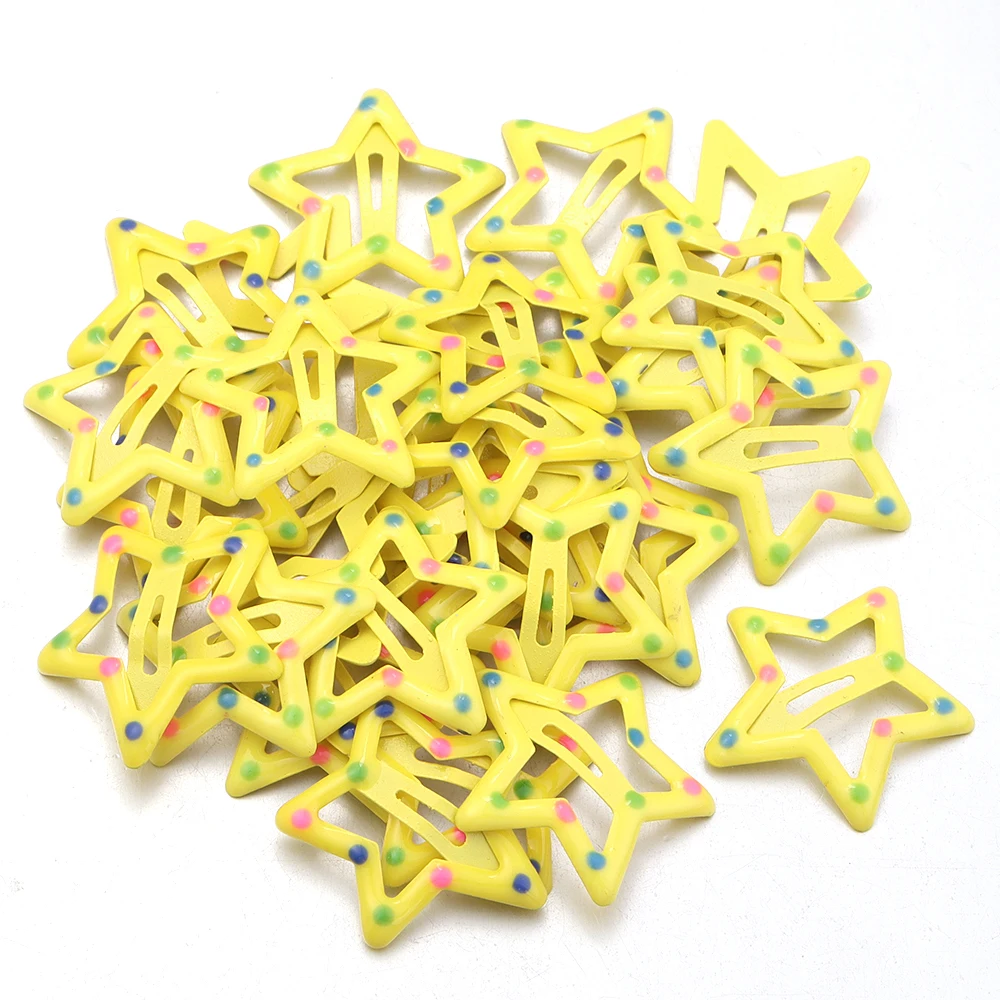 30pcs/lot Colorful Star Y2K BB Hair Clips Women Girls Cute Metal Snap Hairpin Side Barrettes For DIY Charm Headwear Accessories