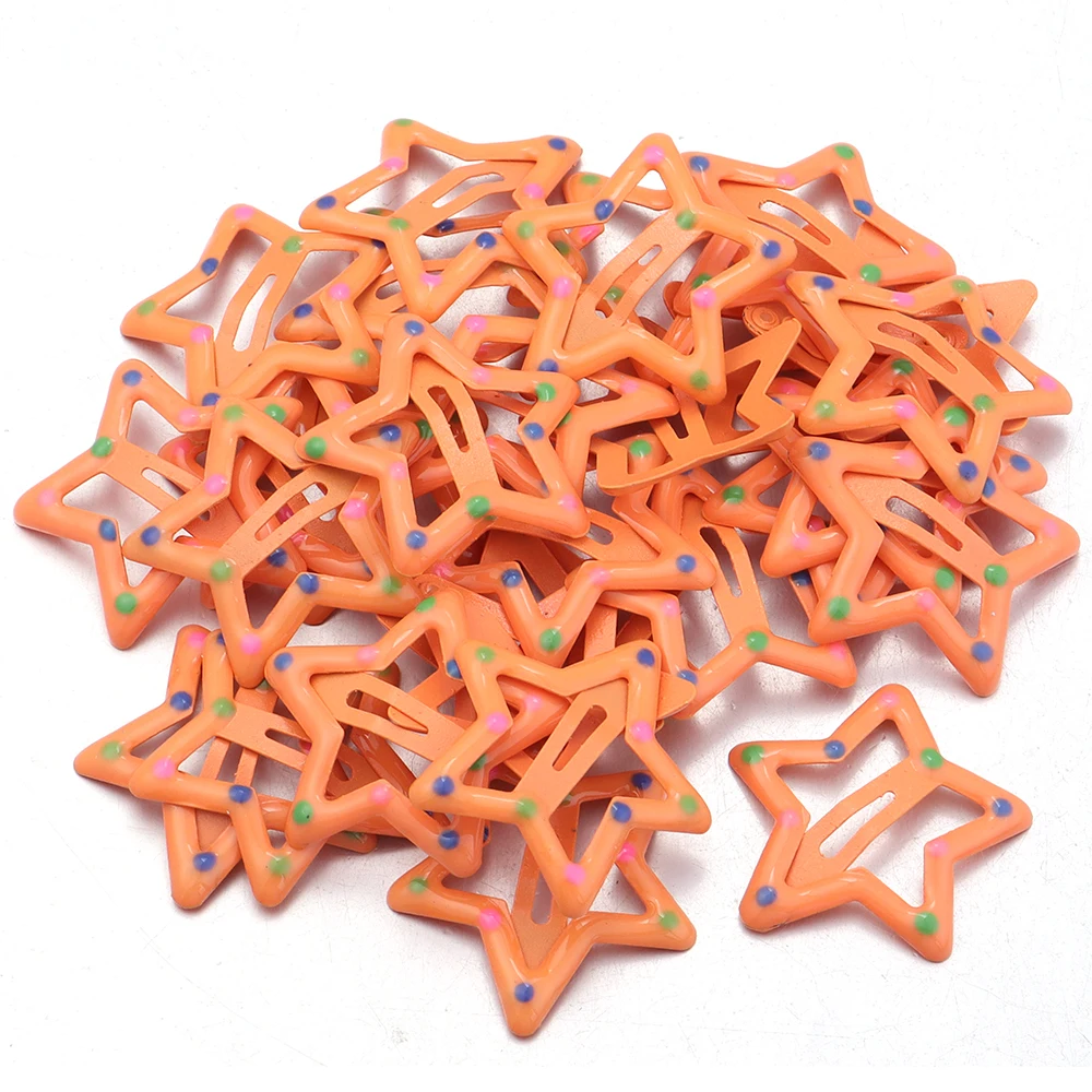 30pcs/lot Colorful Star Y2K BB Hair Clips Women Girls Cute Metal Snap Hairpin Side Barrettes For DIY Charm Headwear Accessories