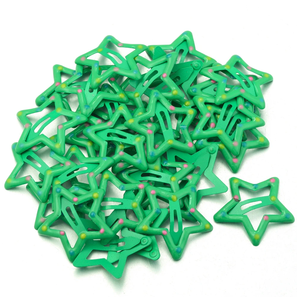 30pcs/lot Colorful Star Y2K BB Hair Clips Women Girls Cute Metal Snap Hairpin Side Barrettes For DIY Charm Headwear Accessories