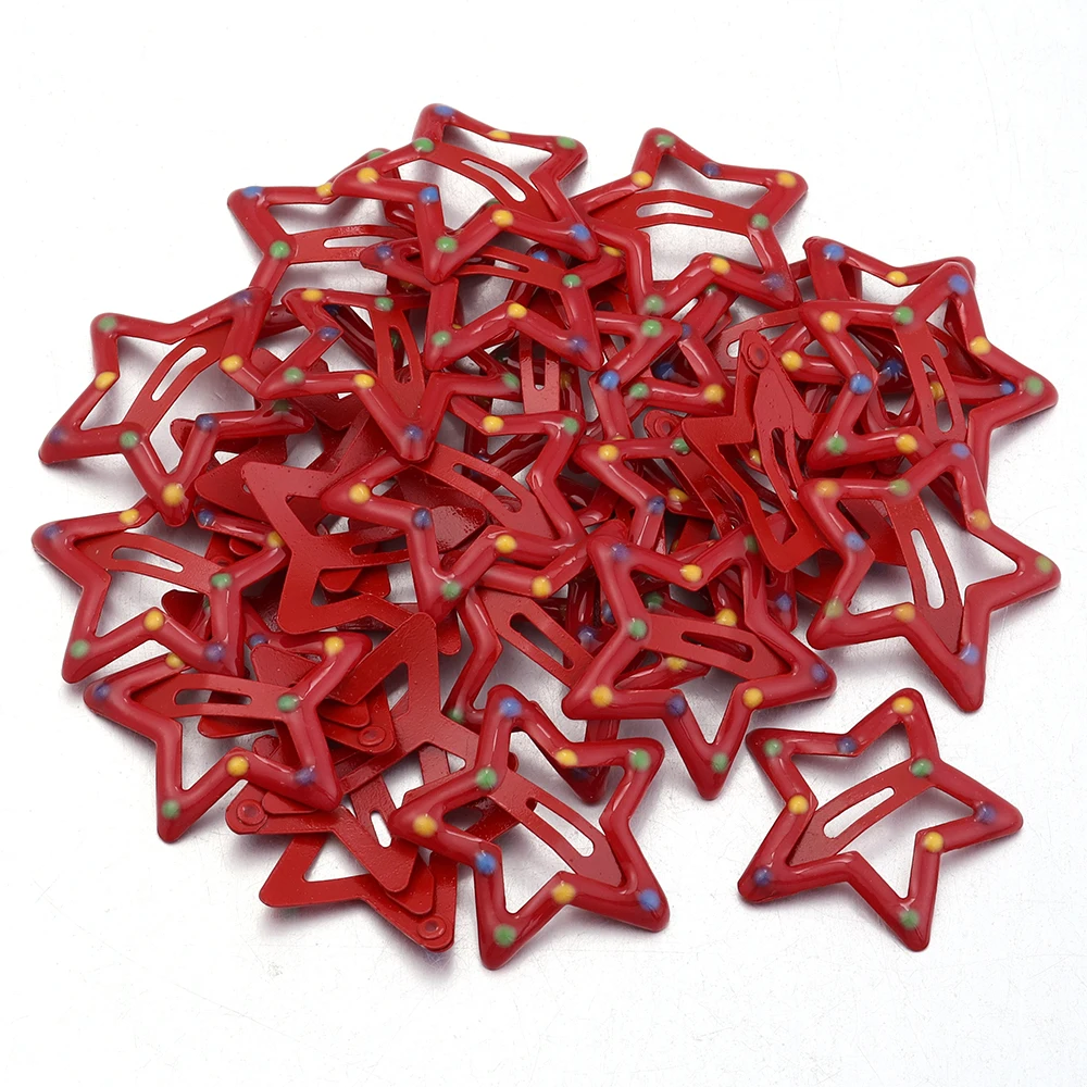 30pcs/lot Colorful Star Y2K BB Hair Clips Women Girls Cute Metal Snap Hairpin Side Barrettes For DIY Charm Headwear Accessories