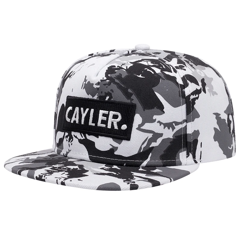 New Trendy CAYLER Leaf Rose Flat Edge Hat Men's Street Hip Hop Hat Women's Outdoor Cycling Sunshade Hat Adjustable Baseball Hat