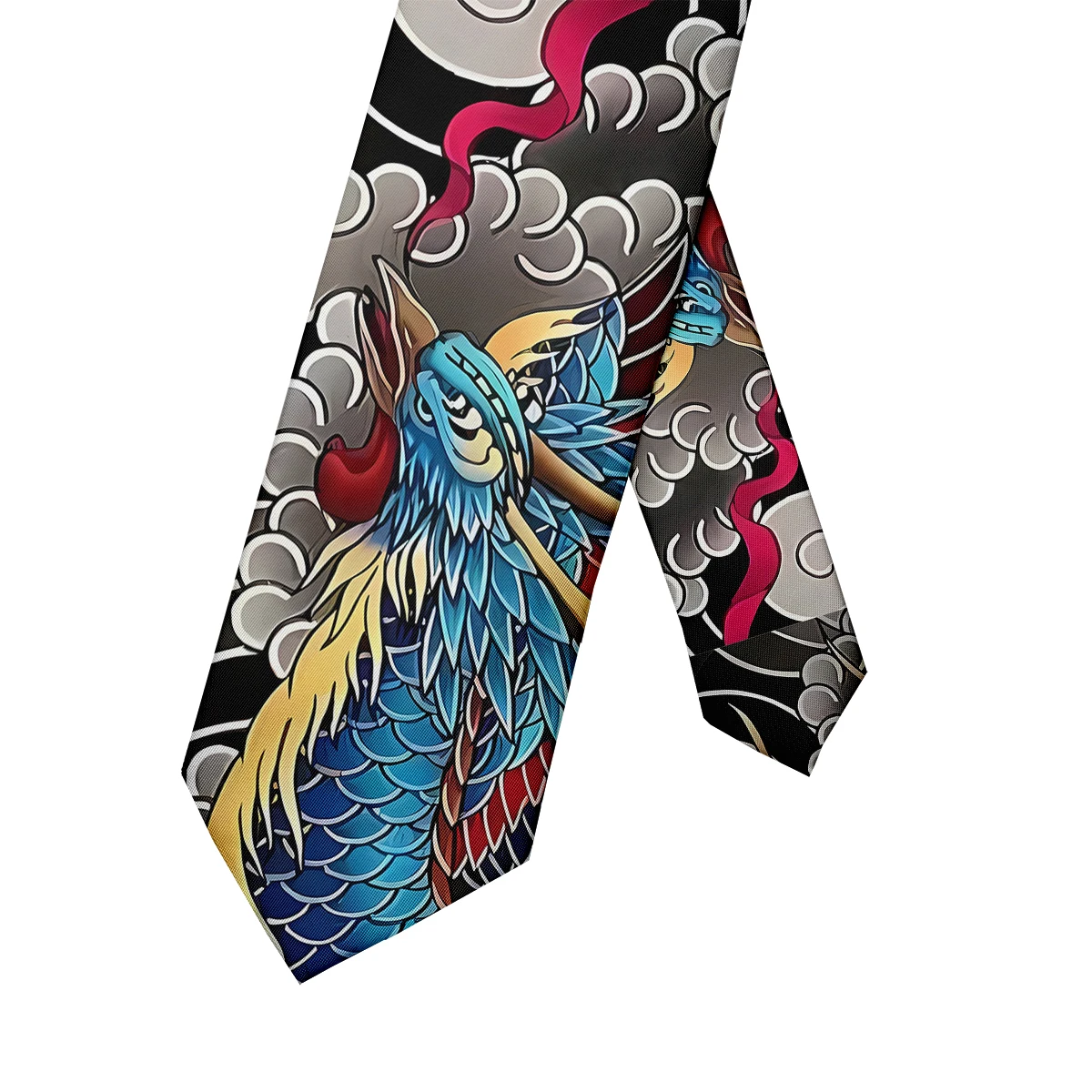 Anti-tattoo pattern printed tie men's 8cm wide casual business tea party shirt with tie knitted polyester fashion tie ladies