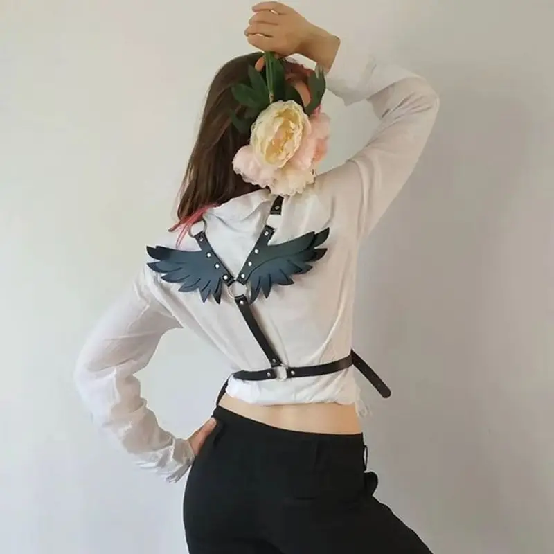 Subculture Wings Waist Chain - Niche Halloween Corset Decoration, Adjustable & Unique Lolita Dark Gothic Lolita Suspenders