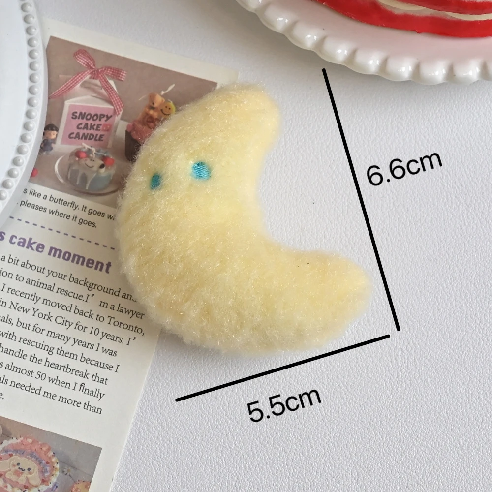 2025 Korean Trend Kawaii Cartoon Plush Star Moon Hair Clip Girl Backpack Decoration Women's Cute Side Clip Brooch Student Gift
