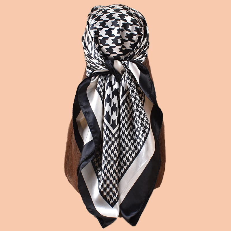 1PC Women's Summer Beach Accessory Fashion Satin Square Scarf 90*90inch Multi-use Headscarf Party Use Versatile Hair Towel